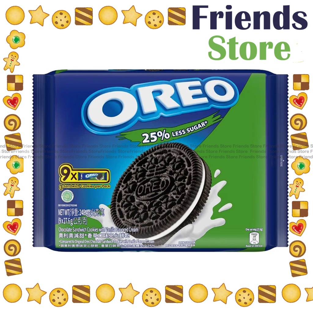 Oreo - Chocolate Sandwich Cookies Light-Sweet w/Vanila Flavoured Cream 248.4g(27.6g X 9)(PKG Randomly Dist.