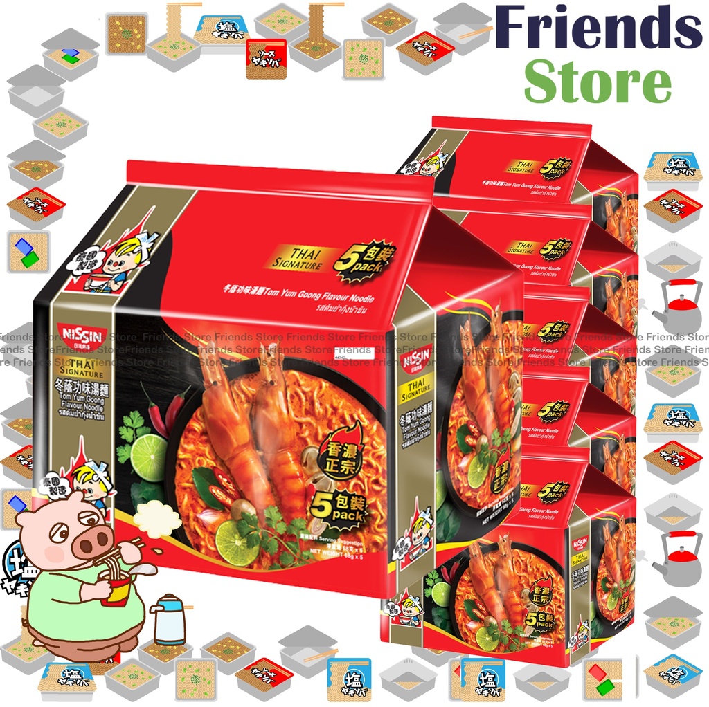 [4MC16HF] Nissin - [Full Case] Thai Signature Tom Yum Goong Flavour Noodle Soup (紅) (5-Pack) X 6