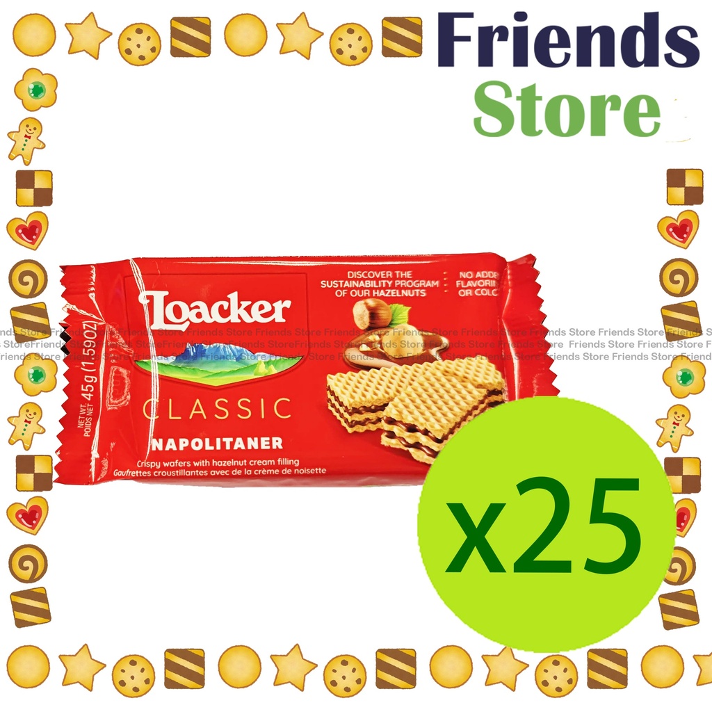 Loacker - [Full Case](Family Pack) Wafer Napolitaner （紅色）(45g x 25)