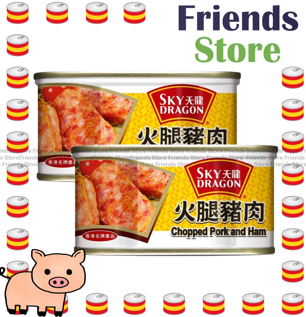 SKY DRAGON - <細罐裝> Chopped Pork & Ham / Pork Luncheon Meat (198g X 2)