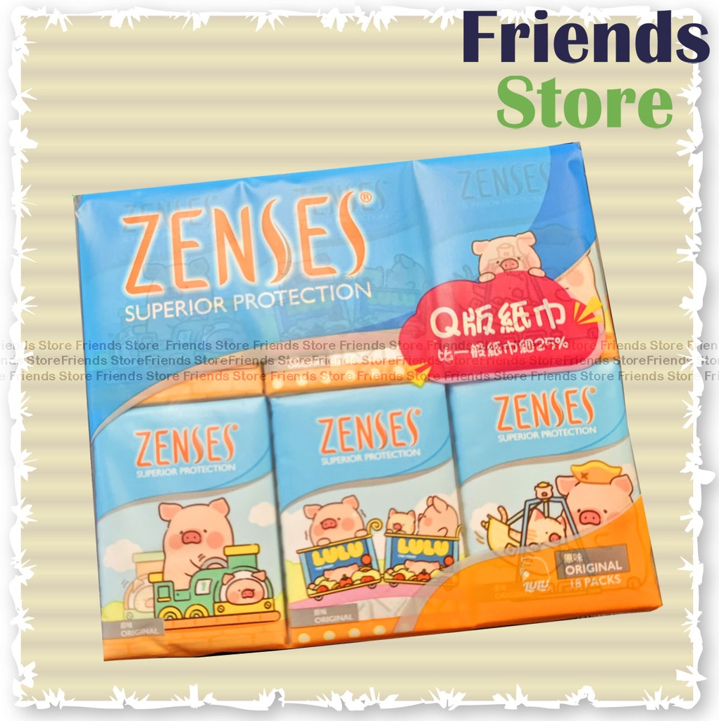 [130210Z2] Zenses - <18包> ผ้าเช็ดหน้า 4 ชั้น 18 ชิ้น (แบบดั้งเดิม) สไตล์ลูลู่ เดอะ พิกกี้