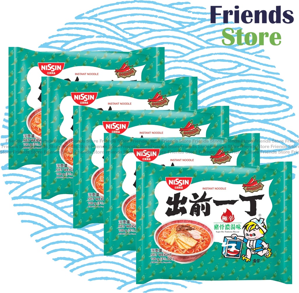 [400115P] 日清食品 - (港版) 出前一丁 日本當地系列 極辛豬骨濃湯味即食麵  (100克 X 5) 