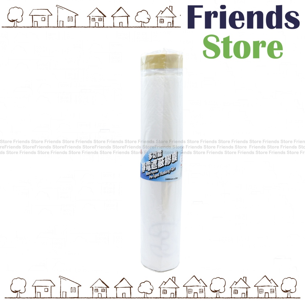 3M - Multi Purpose Pre-Taped Masking Film - 2400mm X 20m (PT2400)