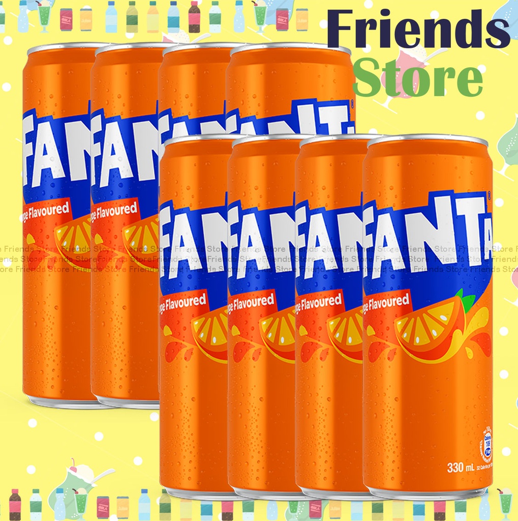 [400171H1] Fanta - Tall Can  Orange Flavoured Soft Drink (330ml X 8)New/Old packing randomly distributed