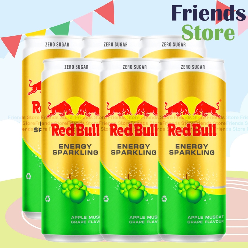 [4DK11A] 紅牛 - 無糖 蘋果麝香葡萄味碳酸能量飲品 (250毫升 X 6)