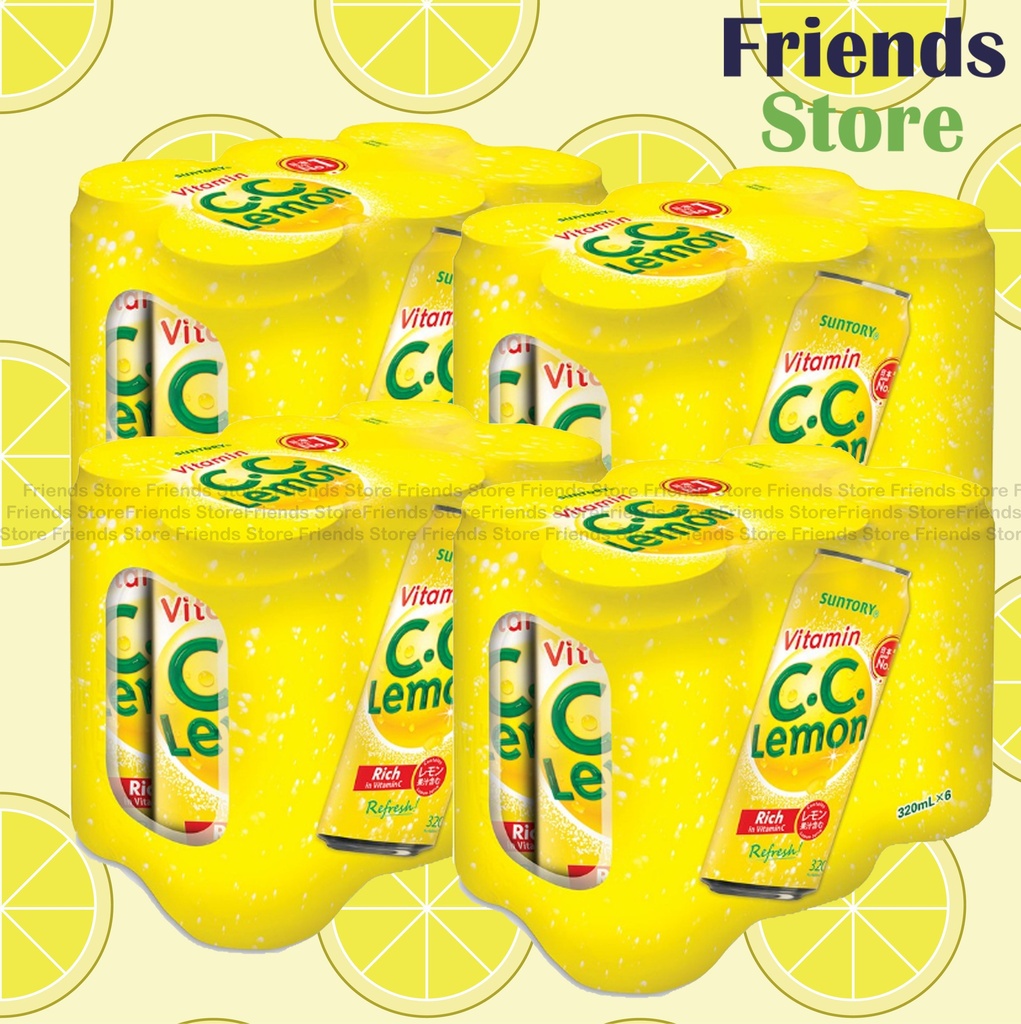 [400149AF] サントリー - 【オリジナルボックス】缶入り C.C.レモン スパークリングレモンドリンク (320ml×6本×4)