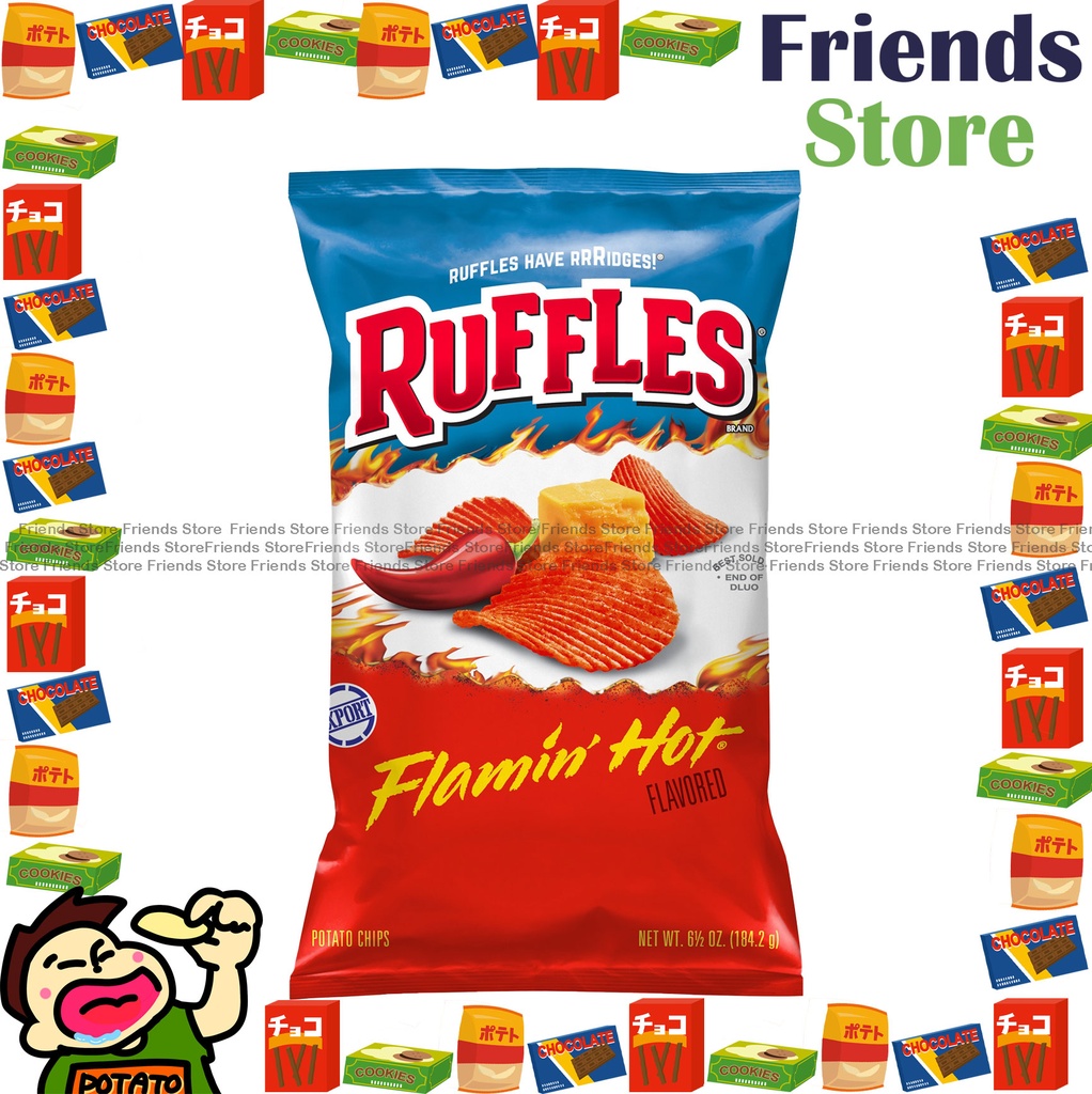 RUFFLES - (家庭大包裝) Flaming Hot Flavored Potato Chips (184.2g X 1)