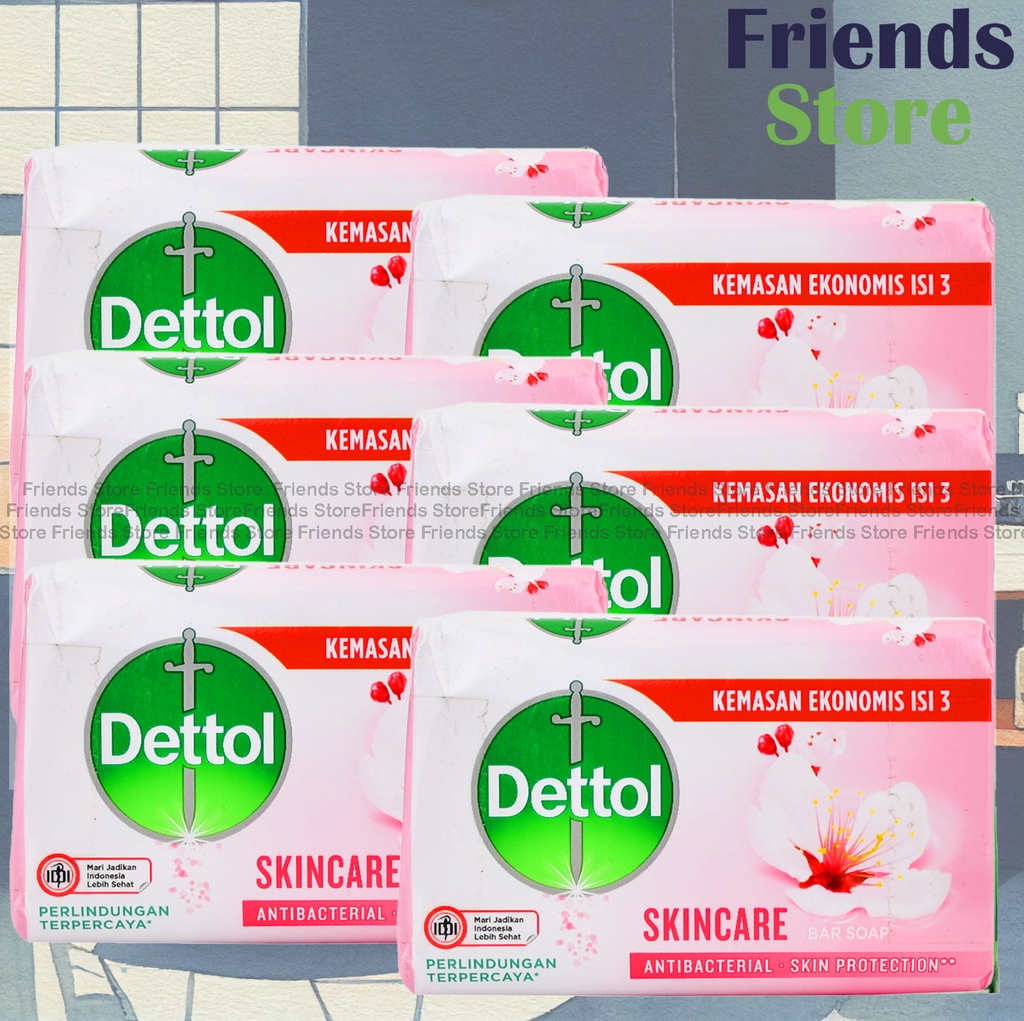 [4NO5B2] Dettol - Bathing Soap (Skincare 粉紅色) Pack of 6s  (Parallel Imported Goods)New/Old packing randomly dist.