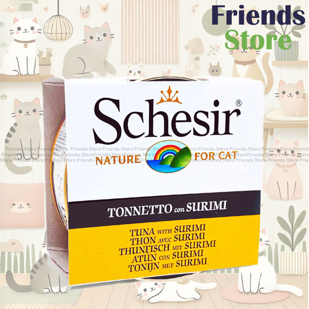Schesir - 雪詩雅 136 全天然 吞拿魚 蟹肉飯 貓罐頭85g 全方位保健 貓罐頭[新舊包裝同時發貨]