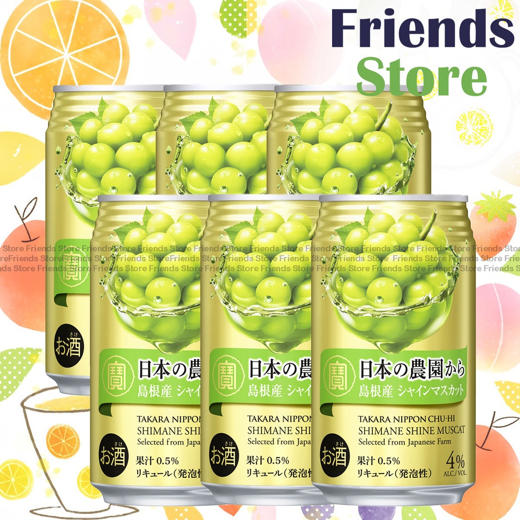 [40109B] Takara - Japan Nippon Chu-Hi Nihon Nouen Shine Muscat Flavour 提子味  (350ml X 6)