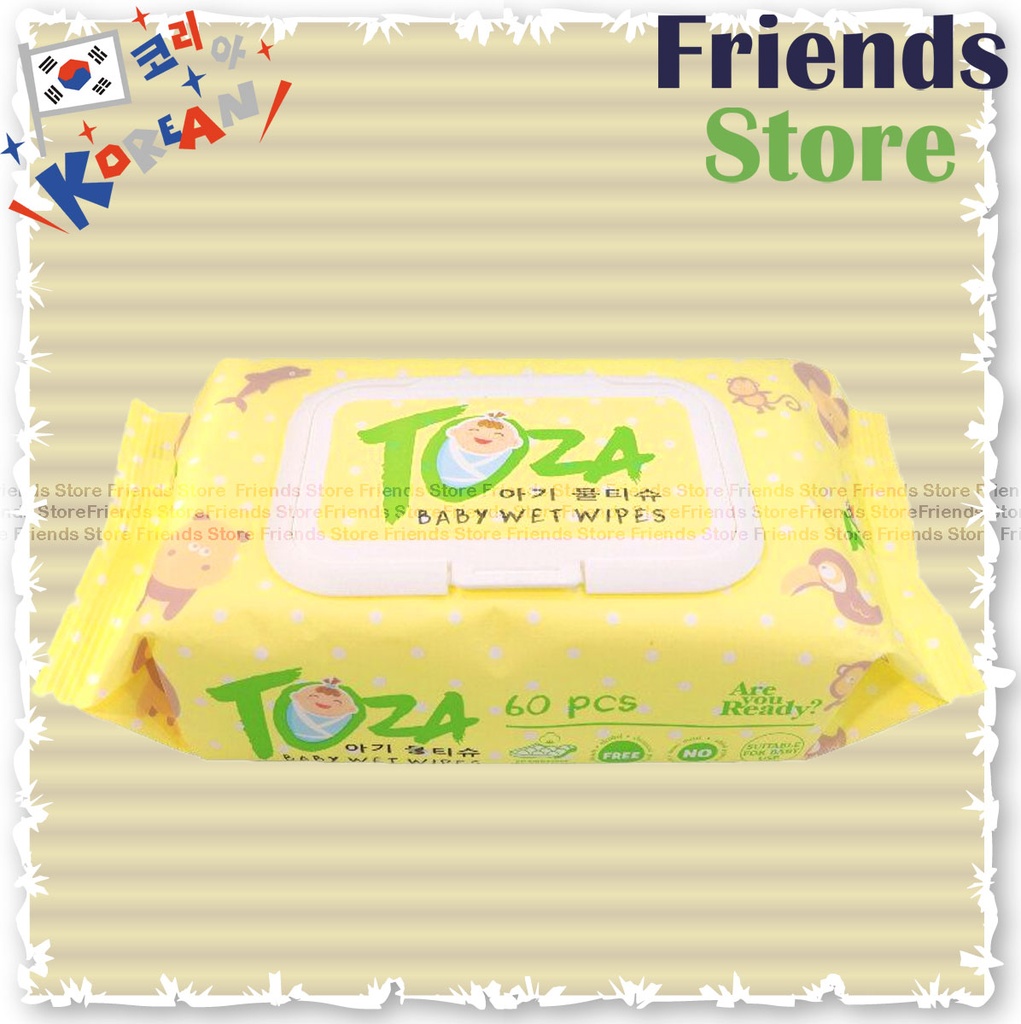 TOZA - Baby Wet Wipes with cap 60s (Parallel Imported/ Packing Randomly Distribued)