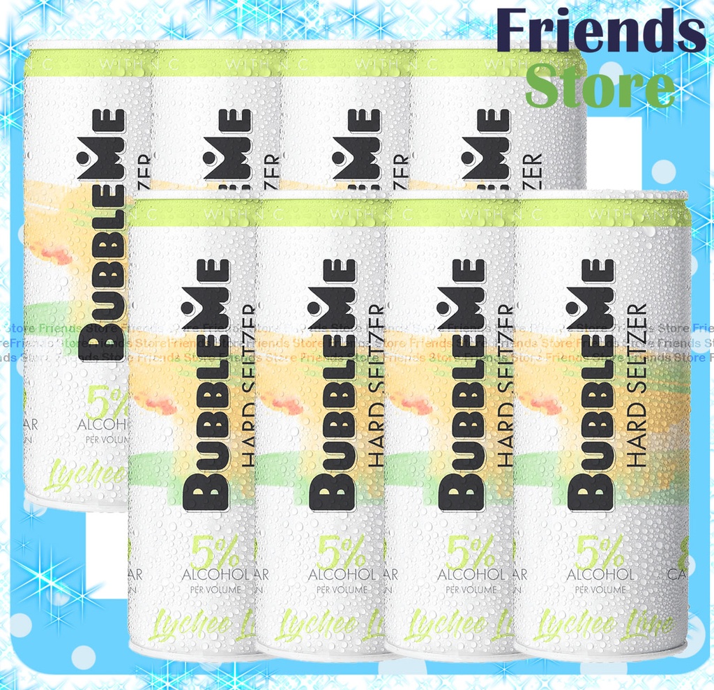 BUBBLEME - 荔枝青檸風味 零糖份氣泡酒 (330毫升 X 8)
