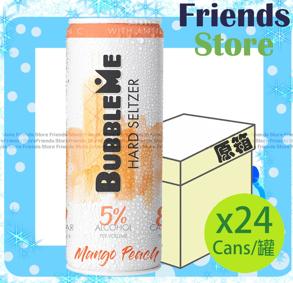 [400445GF] BUBBLEME - [ยกกล่อง] เครื่องดื่มฮาร์ดเซลเซอร์รสแมงโก้พีช (330 มล. x 24 ขวด)