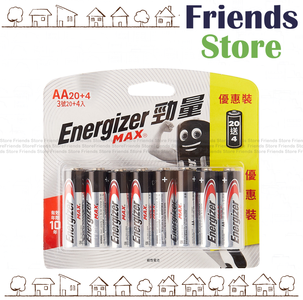 Energizer - Max Alkaline Battery AA 20+4  (Packing randomly distributed)
