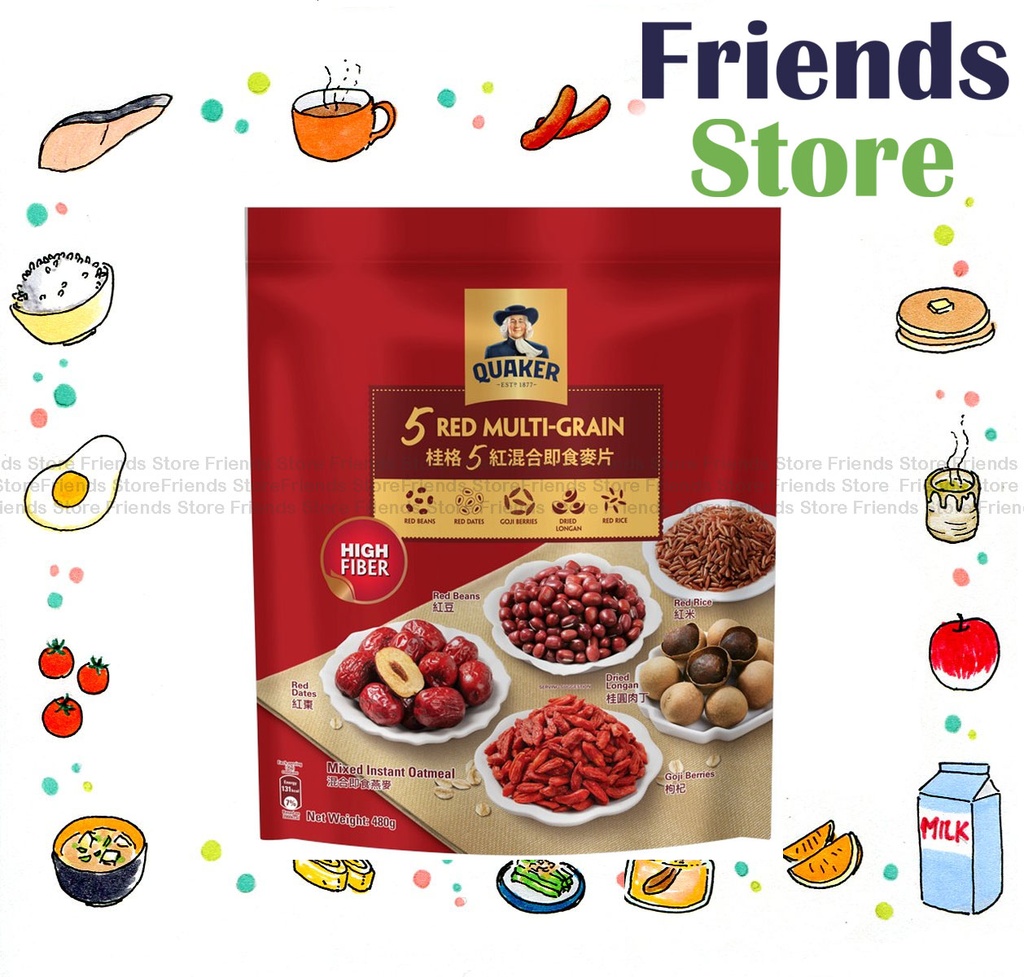 [40007729H] ควาเกอร์ - ข้าวโอ๊ตสำเร็จรูปธัญพืชรวม 5 ชนิด สีแดง (480 กรัม x 1) สินค้าจากตัวแทนจำหน่ายในฮ่องกง