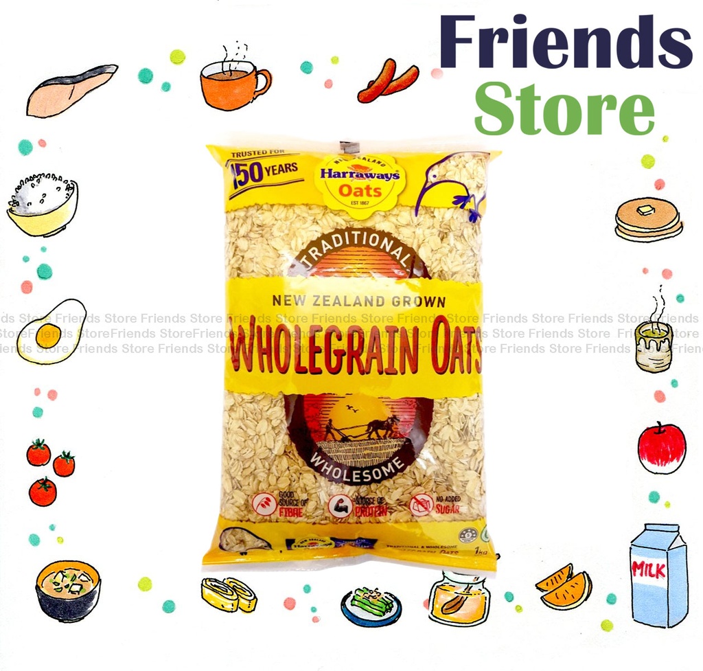 HARRAWAYS - Wholegrain Oats 原塊麥片 (1000g X 1)  (Parallal Imported/Packing Randomly Distribued)