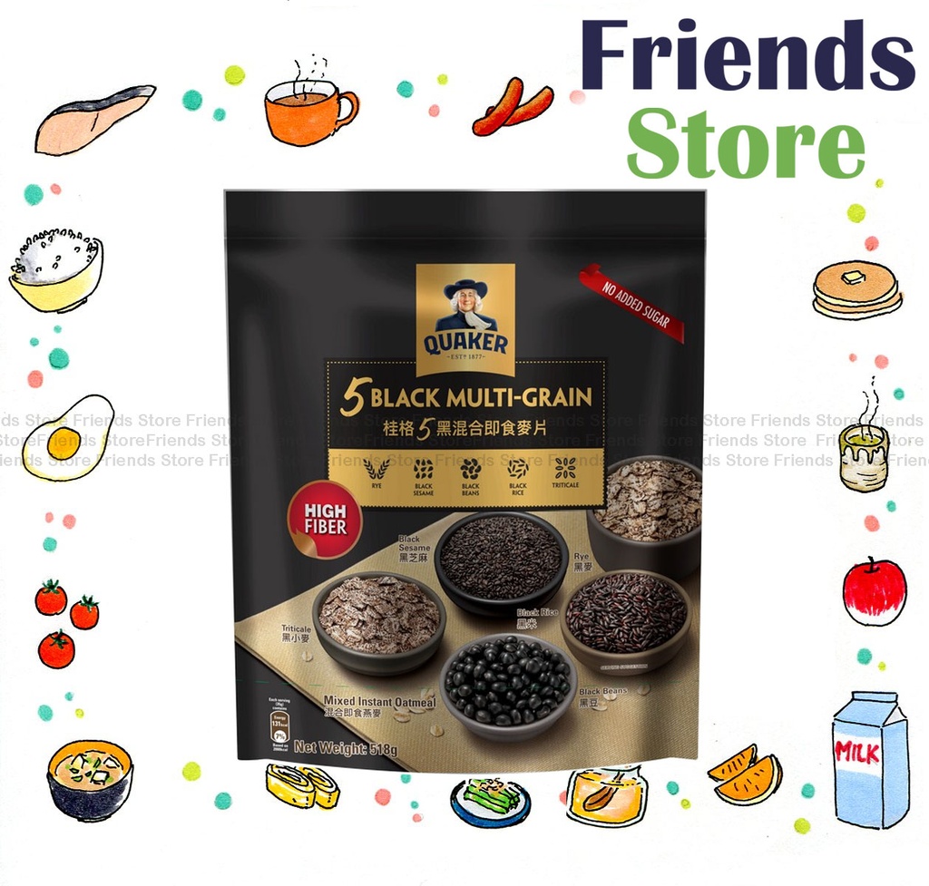 QUAKER - 5 Black Multi-Grain Mixed Instant Oatmeal (518g X 1) Dealer's Goods of HK