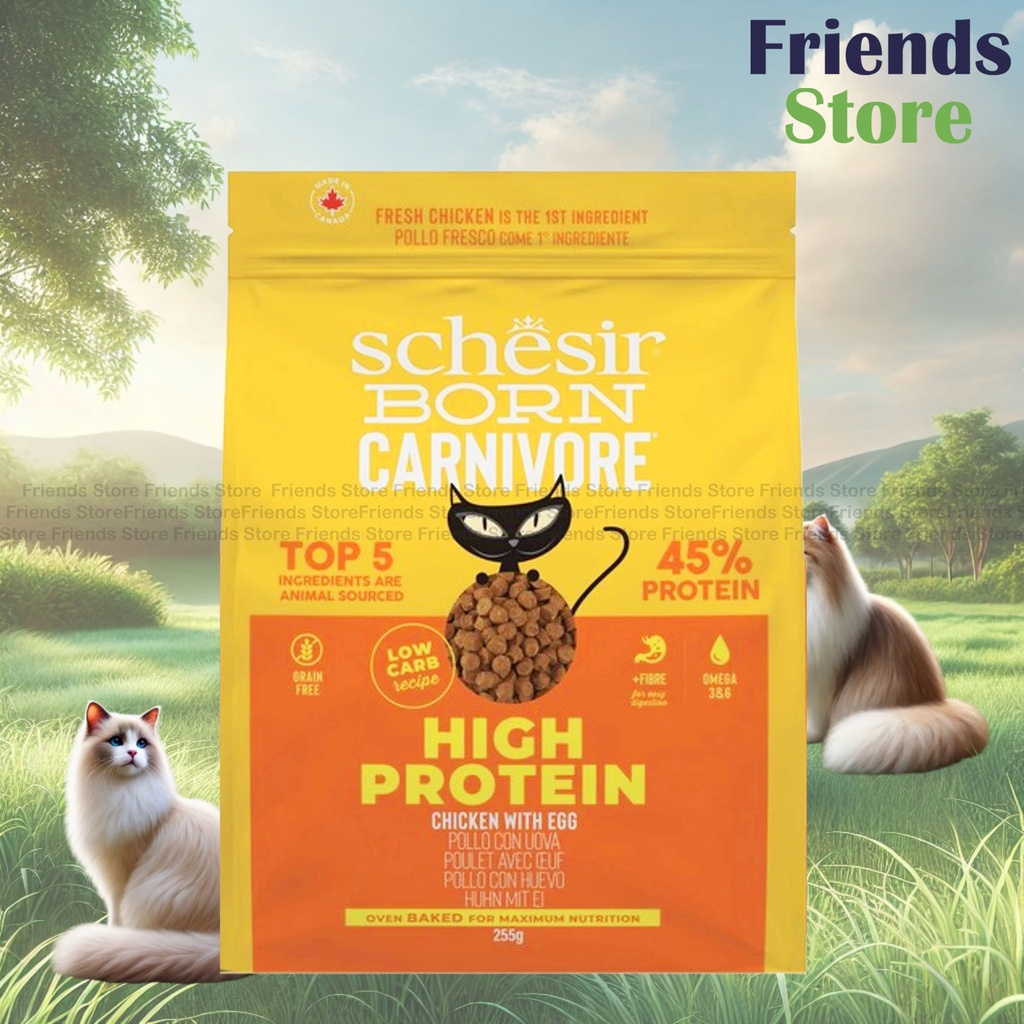 Schesir - 高蛋白雞肉雞蛋無穀物成貓糧 255g