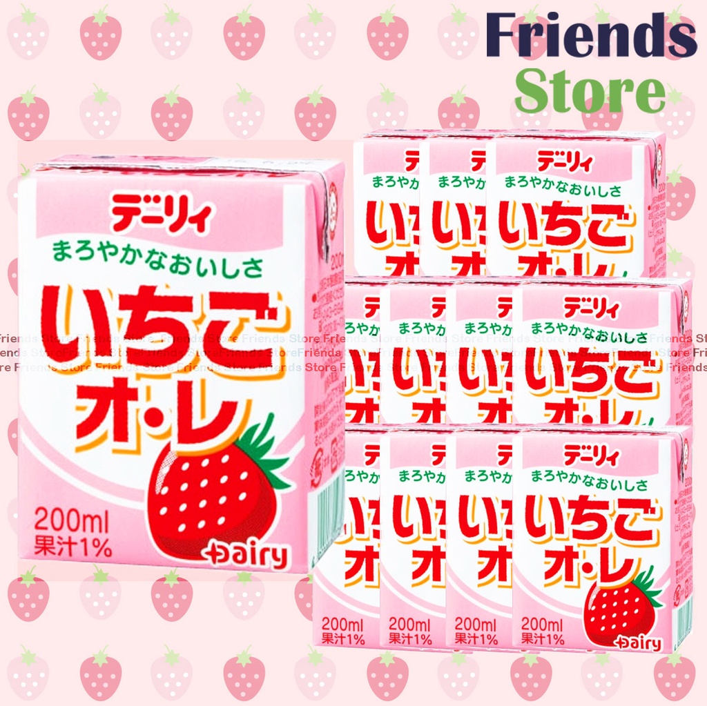 HOKKAIDO DAIRY - 北海道乳業 士多啤梨牛奶飲料 (200毫升 X 12)