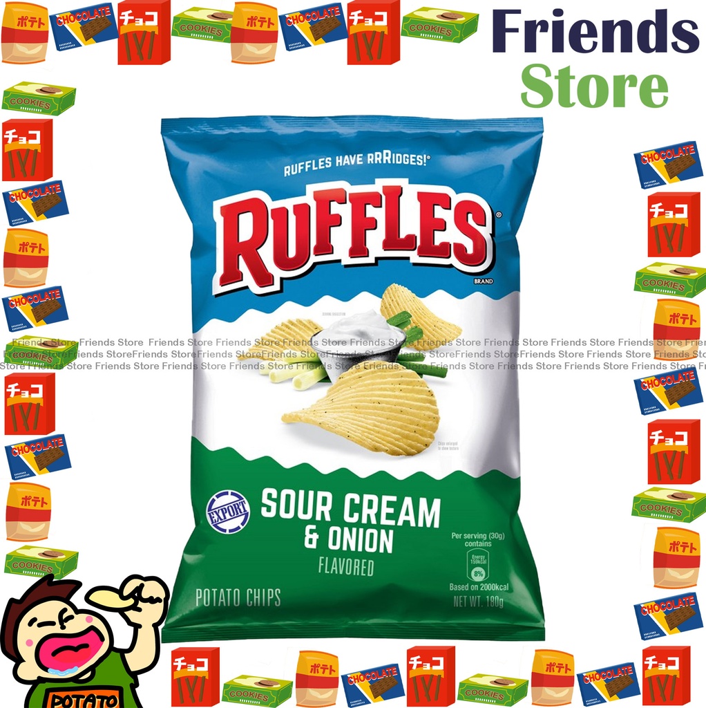 [4007633B9C] LAY'S - Ruffles Sour Cream & Onion Potato Chips (180g X 1)