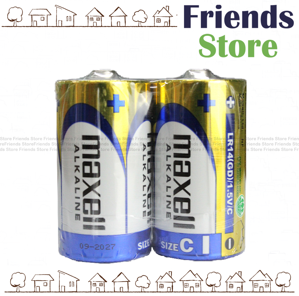 [12766E3] แบตเตอรี่อัลคาไลน์ Maxell ขนาด C (2 ชิ้น/แพ็ค)
