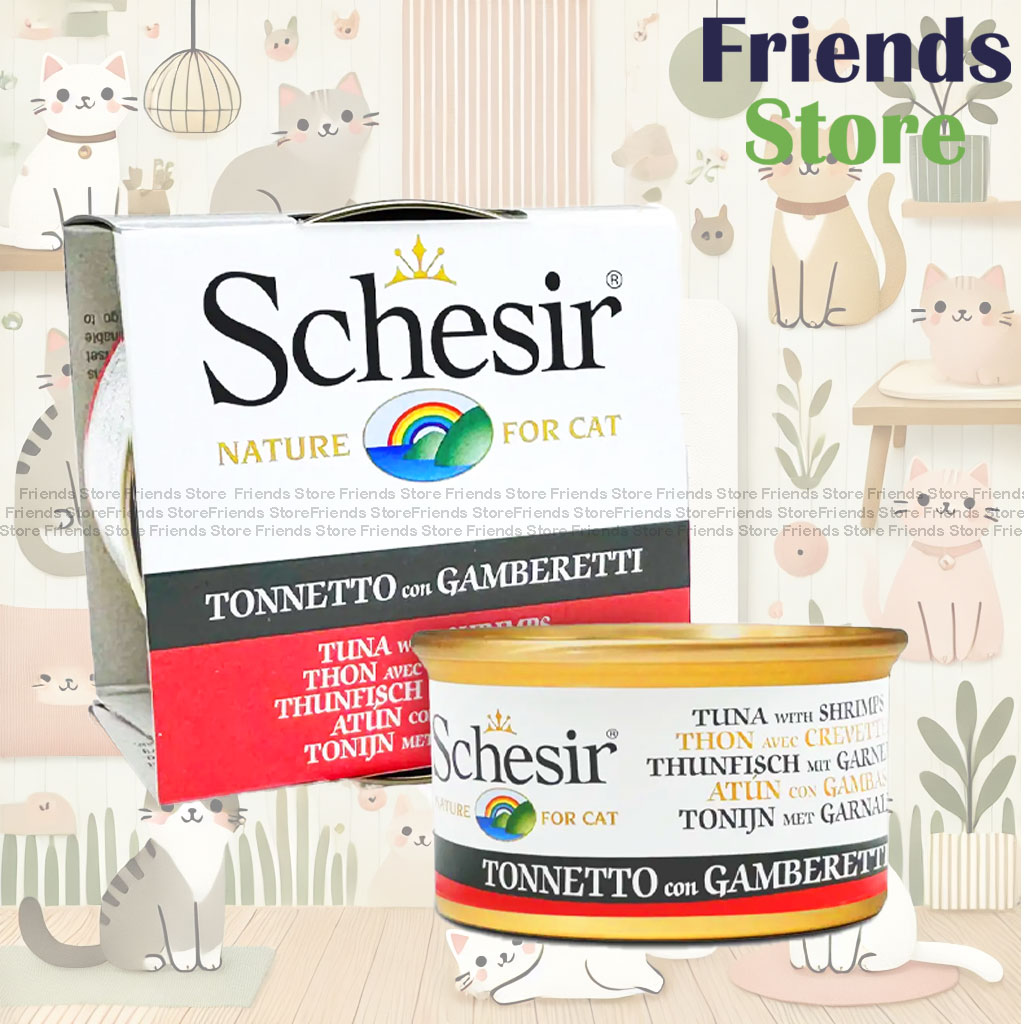 Schesir - 138 All Natural Tuna Shrimp Rice Canned Cat Food 85g All-round Health Canned Cat Food