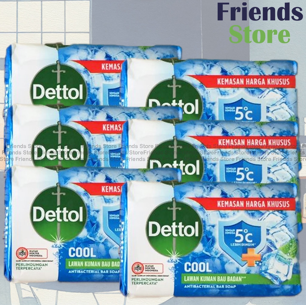 [4NO5B1] Dettol - Bathing Soap (Cool 藍色) Pack of 6s  (Parallel Imported Goods)New/Old packing randomly distributed