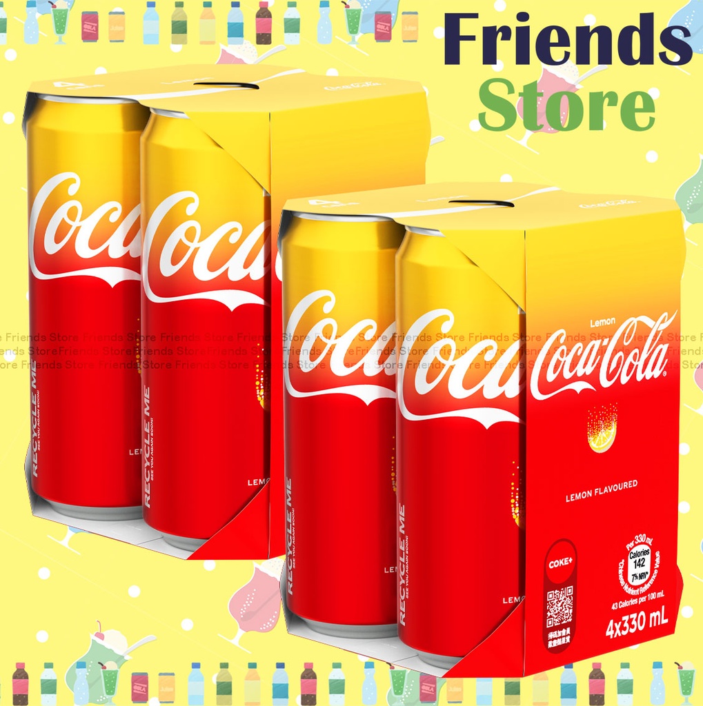 [400173H] 可口可樂 - 高罐 檸檬可口可樂汽水 (檸檬味)  (330毫升 X 4 X 2) #Coke #Coca-Cola