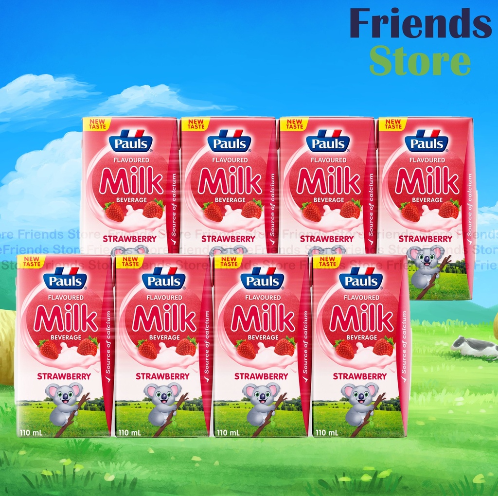 [4004421J] Pauls - <迷คุณ裝> นม UHT สตรอเบอร์รี่ (สีแดง) (110ml X 4 X 2)