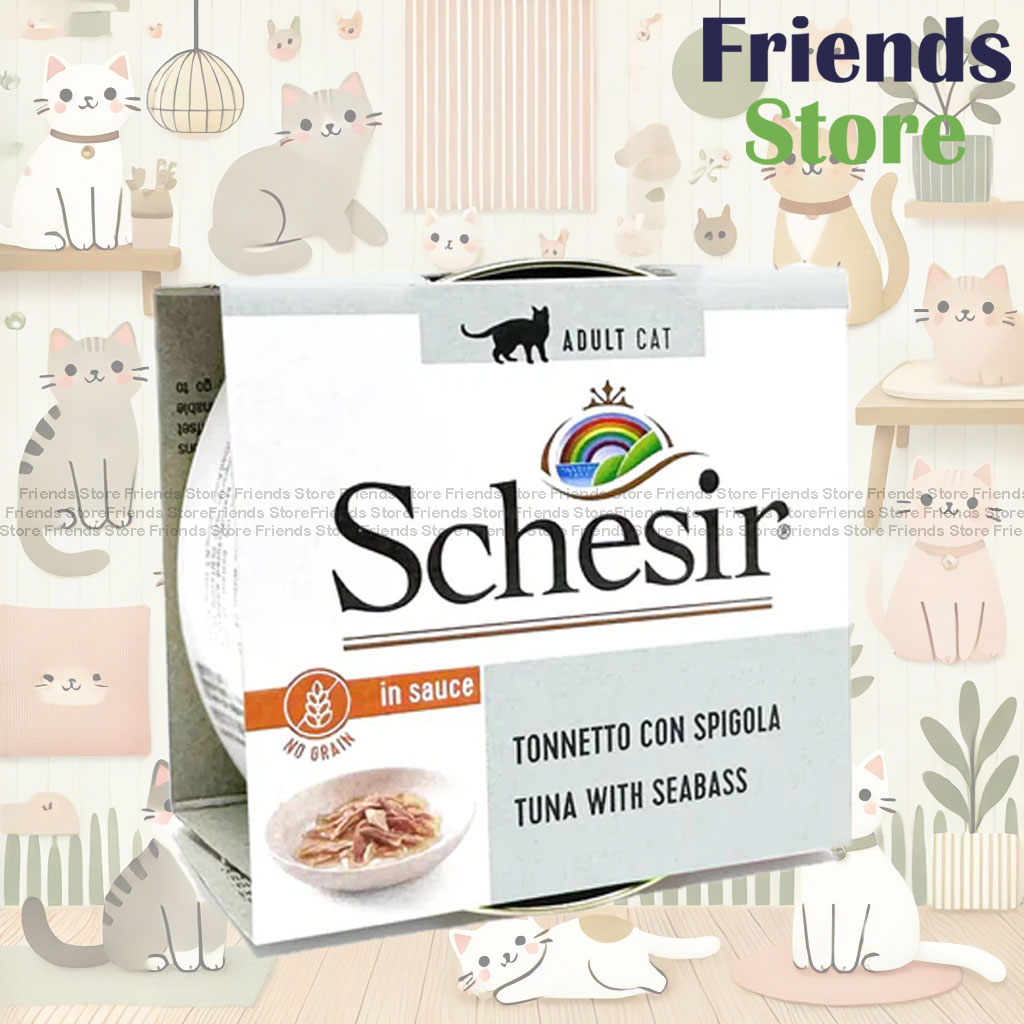 Schesir - 4564 tuna; perch; thick soup; cat staple food cans; 70g; growing and healthy; canned cat food