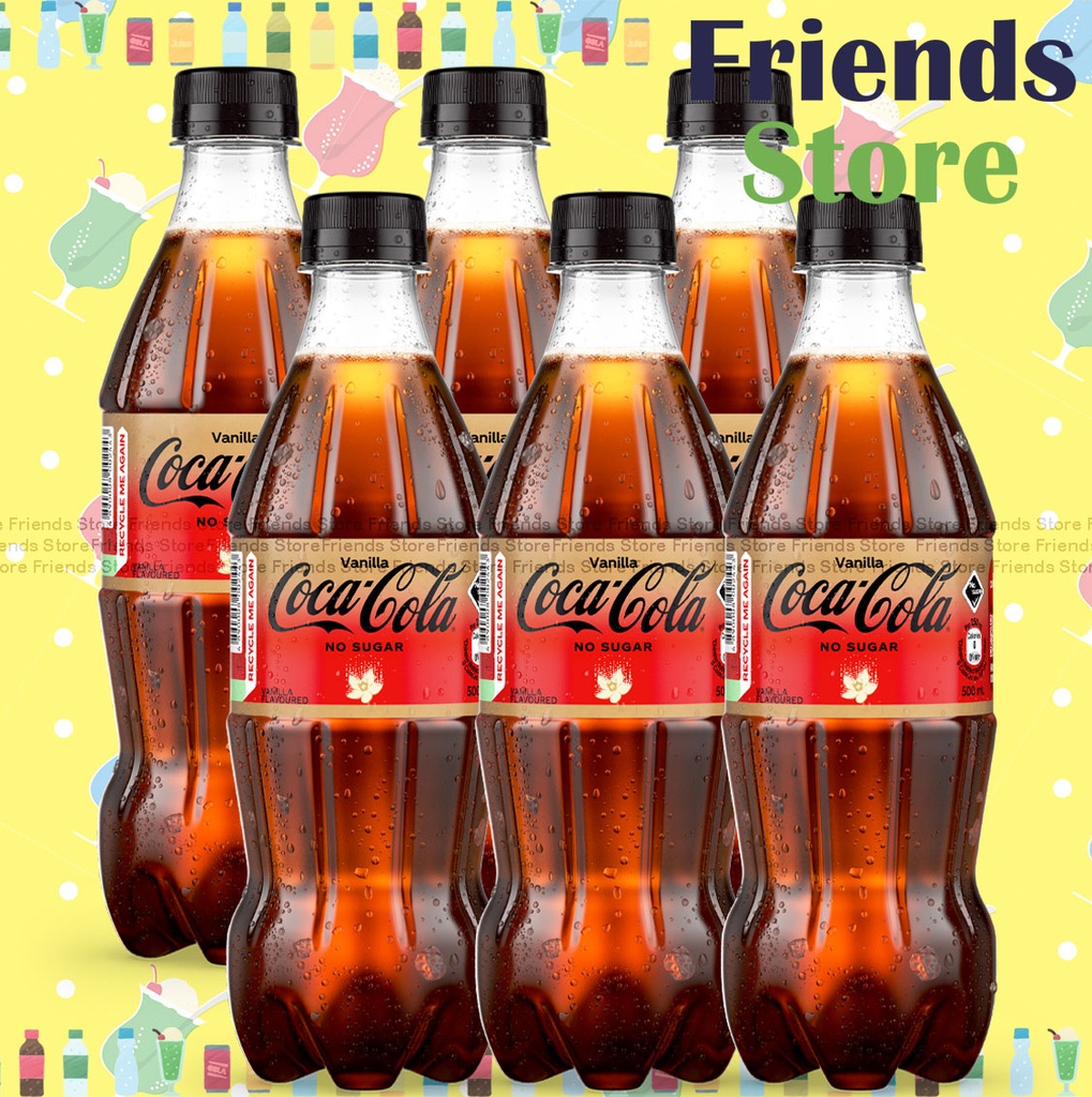 [400759G] 可口可樂 - 樽裝 雲呢拿味 無糖可樂汽水 飲品 (500毫升 X 6) #Coke #Coca-Cola #Vanilla
