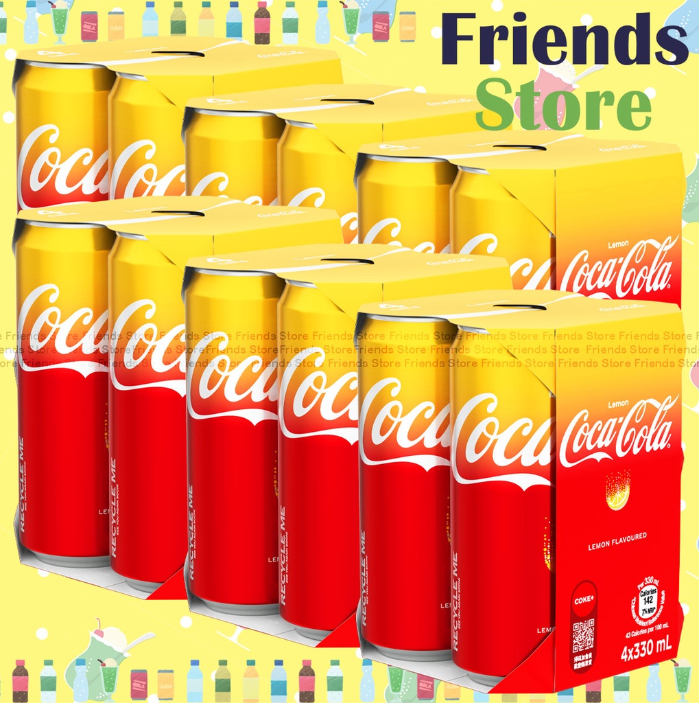 [400173HF] コカ・コーラ - 【オリジナルボックス】「トール缶」レモンコカ・コーラソーダ（レモン風味）（330ml×4本×6本） #Coke #Coca-Cola