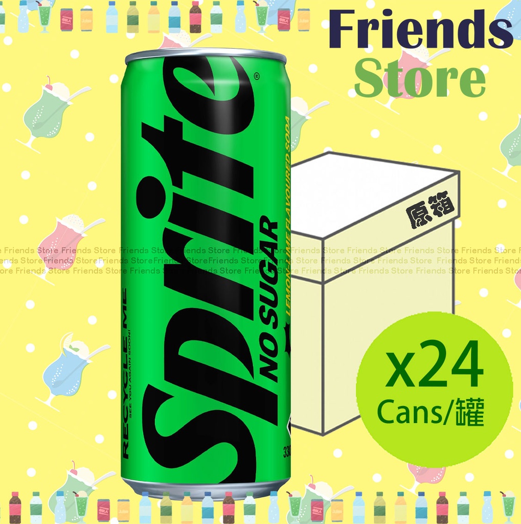 Sprite - [Full Case] "Tall Can" (No Sugar無糖) Lemon-Lime Flv Soda Drink(330ml X 24)