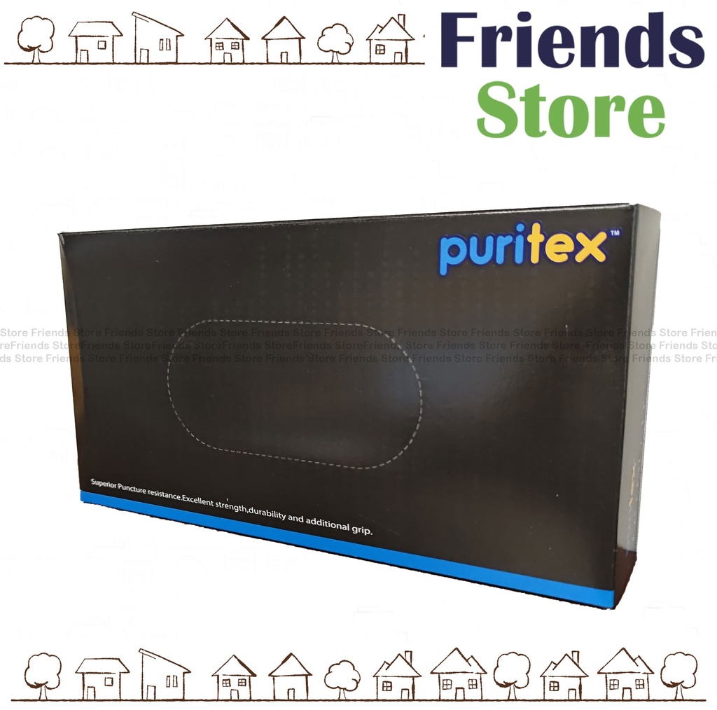 Others - Puritex - 無粉丁腈 丁晴多用途手套 100隻/盒; 藍色中碼