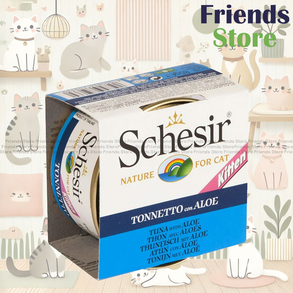 Schesir - 雪詩雅 184 全天然 吞拿魚 蘆薈飯 幼貓罐頭85g 全方位保健 貓罐頭[新舊包裝同時發貨]