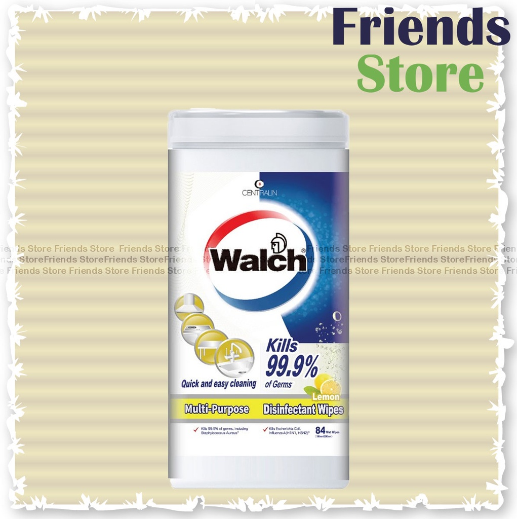Walch - Multi-Purpose Disinfectant Wipes Lemon Flavour (84s)