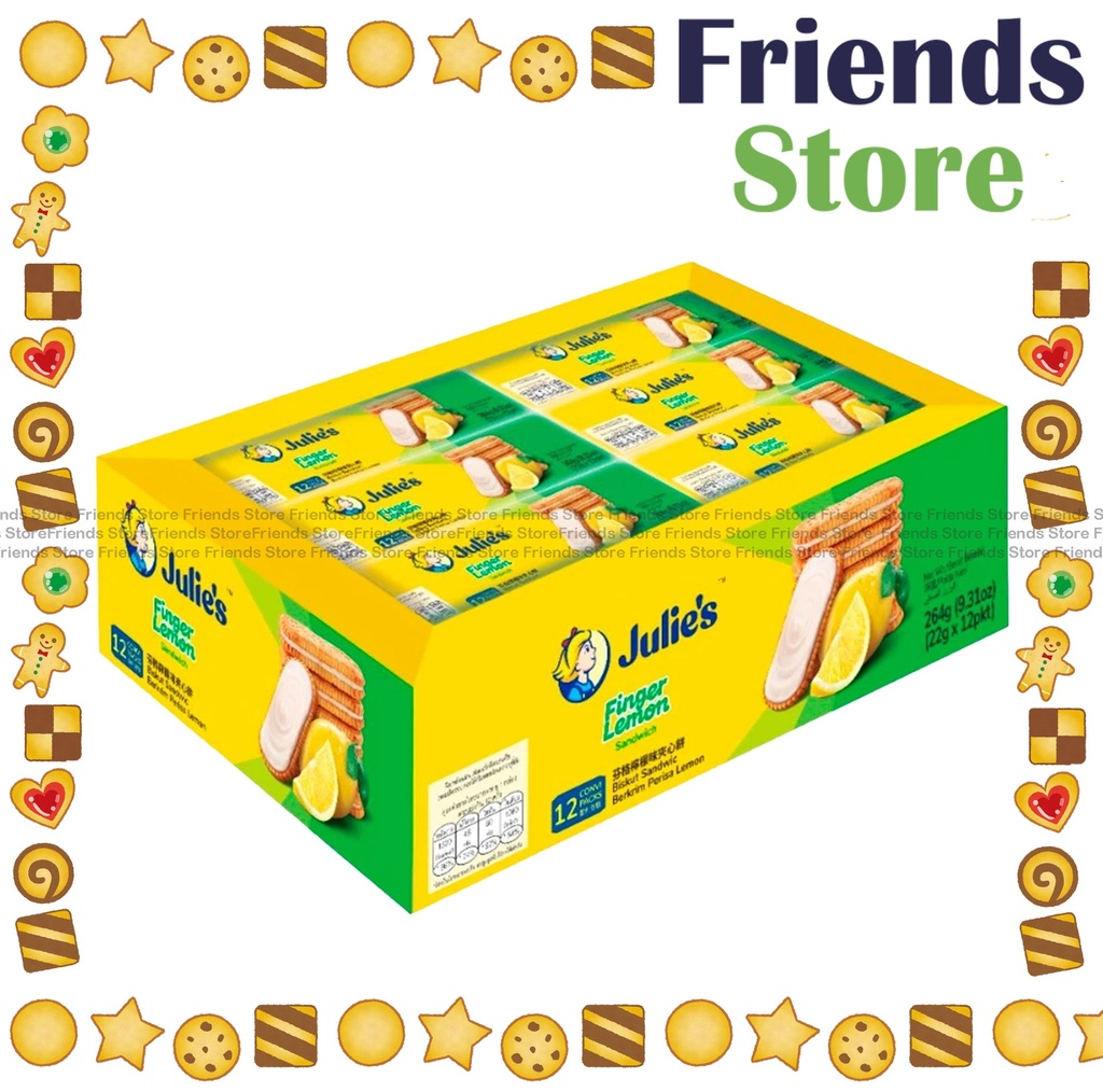 Julie's - Finger Lemon Flavoured Cream Sandwich Biscuits 264g (22g X 12s) 