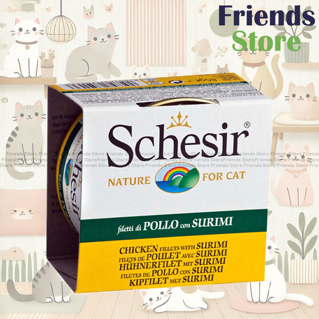Schesir - Schesir 161 オールナチュラル シュレッドチキン＆カニライス キャット缶詰 85g オールラウンドな健康キャット缶詰