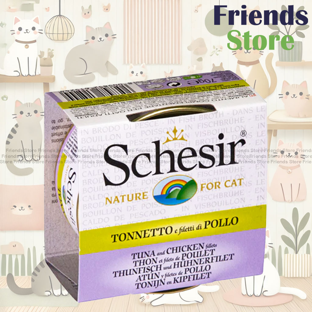 Schesir - C524 all-natural tuna chicken fish soup canned 70g all-round health canned cat food