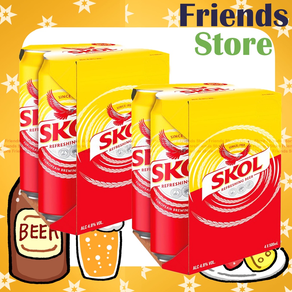[400140KC] SKOL - Tall-Canned beer (500ml X 8) SKOL