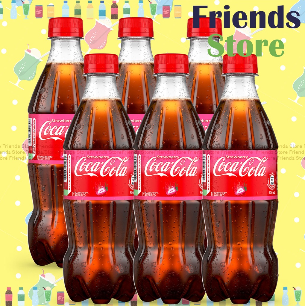 コカ・コーラ - ボトル入りストロベリー味コカ・コーラソーダドリンク（500ml×6）#Coke #コカ・コーラ #ストロベリー