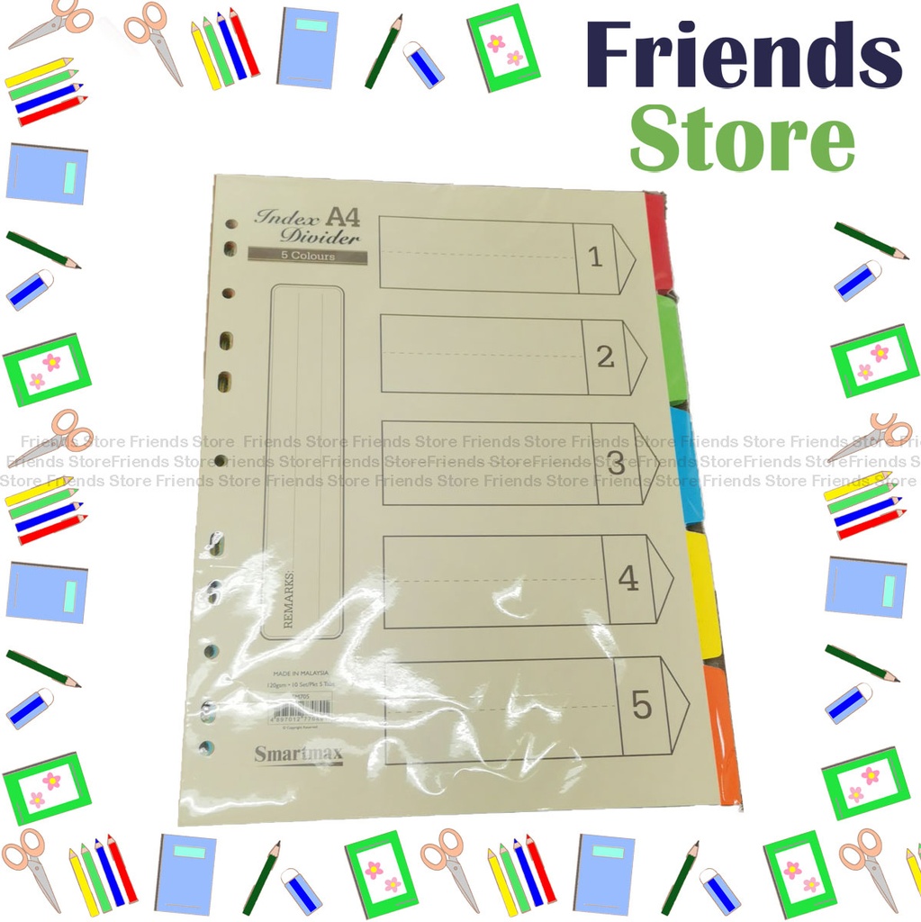 [125011C] Smartmax - 11-hole A4 Paper Index Dividers  (5 Colours) SM705（索引顏色隨機發放）