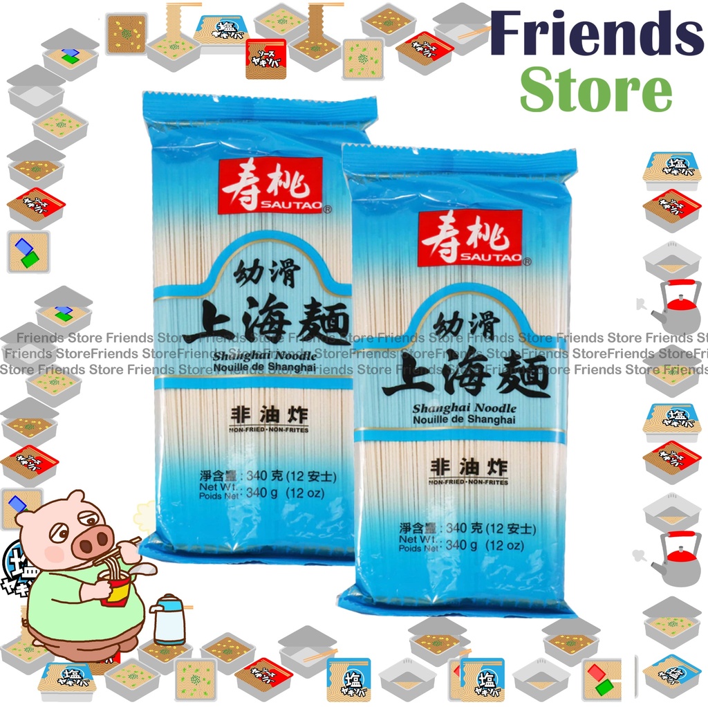 壽桃牌 - 非油炸 幼滑上海麵 (340克 X 2)
