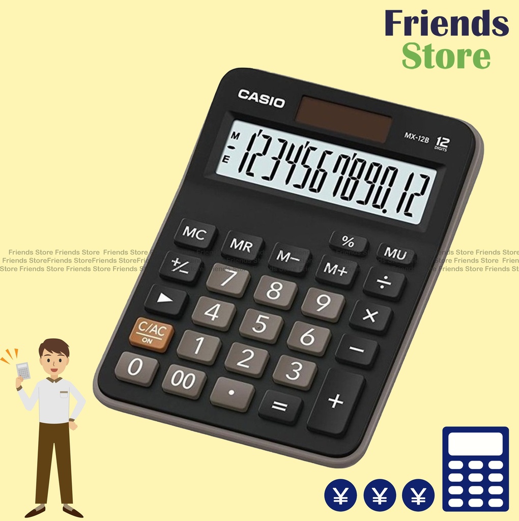 [35033] CASIO - Mini Desk Type Calculator MX-12B-BK (Black)