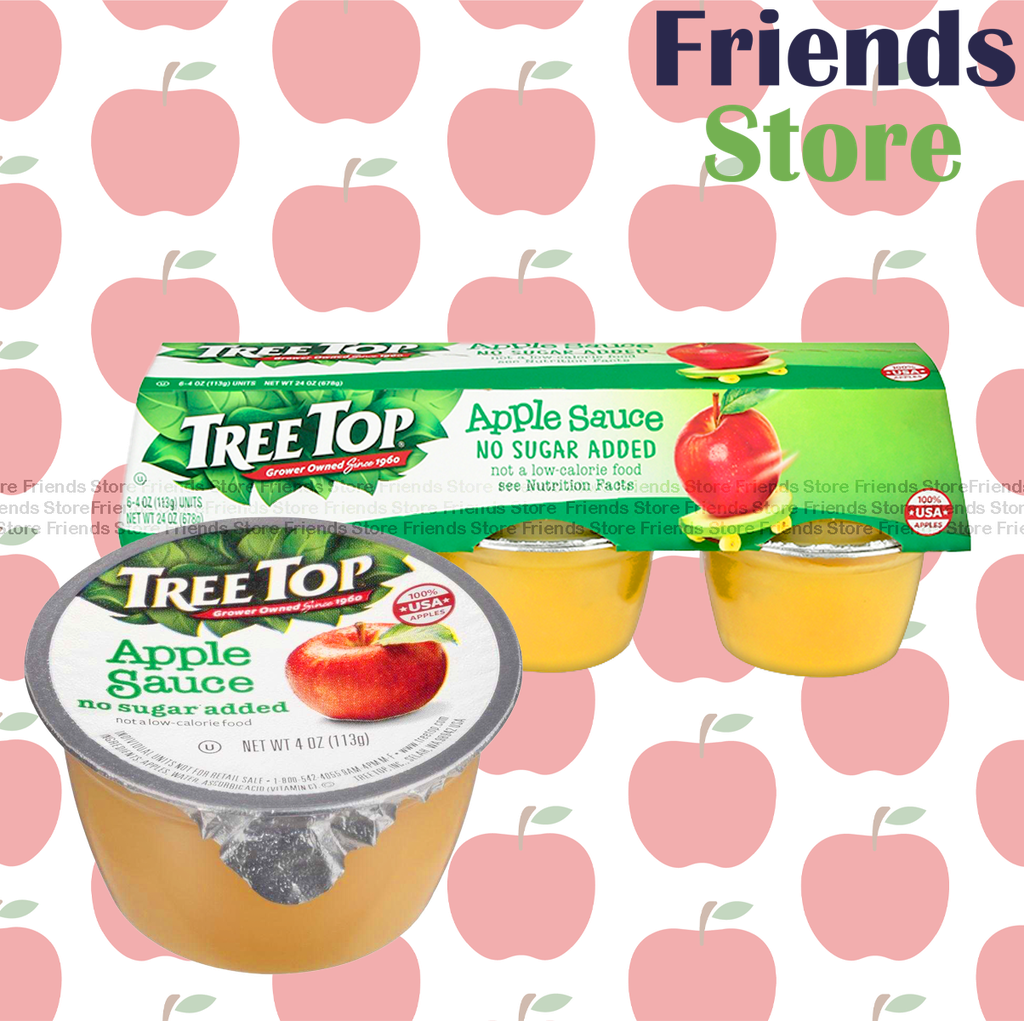 Tree Top - アップルピューレ、アップルジャム、個包装小カップ（4オンス×6個入り）（パッケージ入り/バルクランダム配布）「米国製品の賞味期限は月-日-年です。ご注意ください」