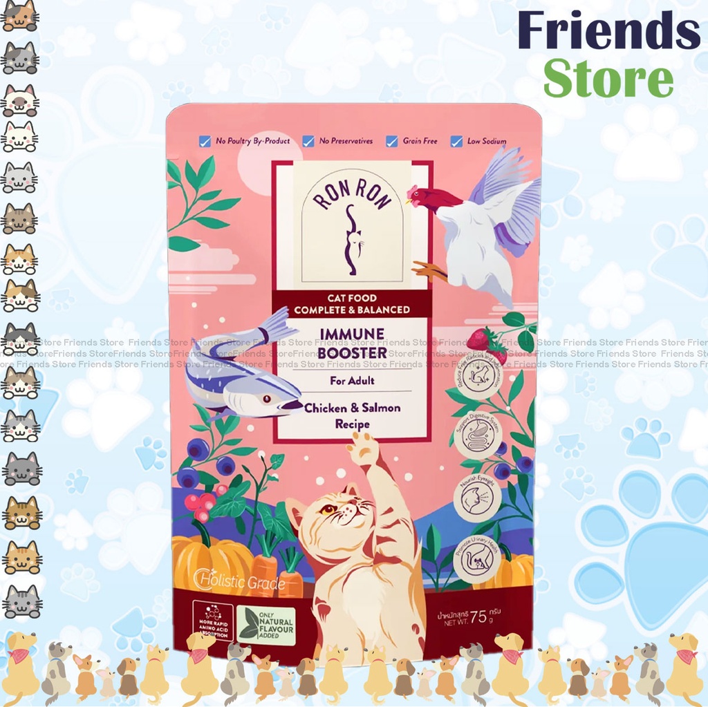 [RON606018] RONRON - Immunity Booster/Chicken and Salmon Adult Cat Wet Food Formula 75g