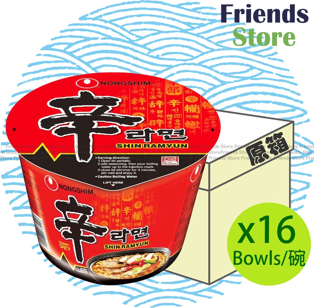 Nong Shim - [Full Case] Shin Ramen - Bowl Noodle (114g X 16)
