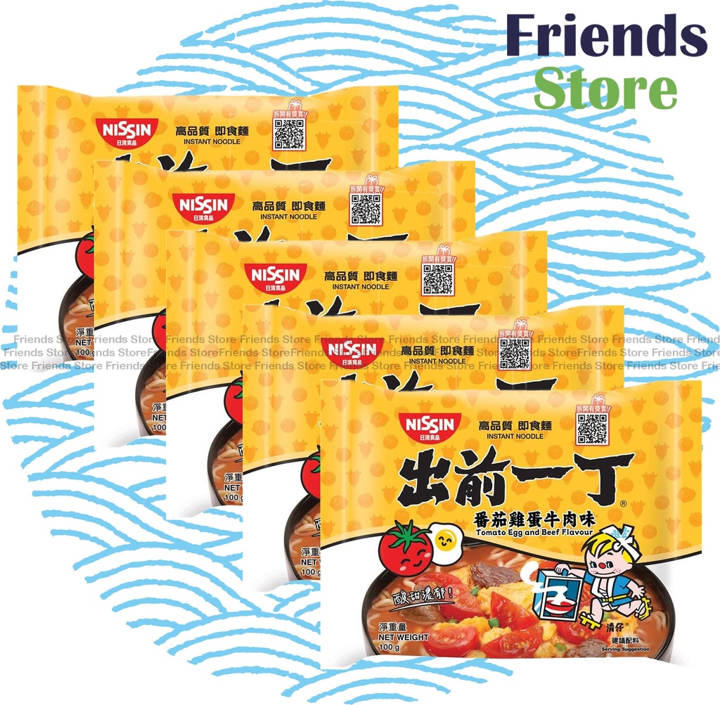 日清食品 - (香港版) 出前一丁 トマト卵ビーフ味即席麺 (100g x 5)