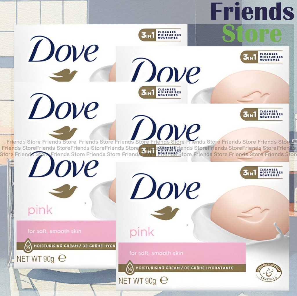 Dove（ダヴ）PINK 3in1 ビューティーバー石鹸 6個入り（90g × 6）※並行輸入品／パッケージはランダム