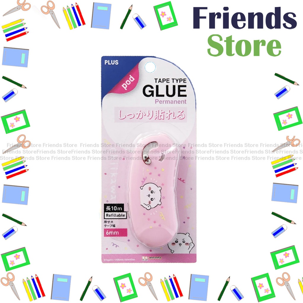 [19025G] PLUS - Limited Edition - Chiikawa X Tape Type GLUE W6mm X L10m (Pink) TG-1110-SS